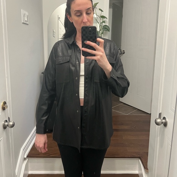 Dynamite leather shirt jacket. Size medium. Never worn - Picture 6 of 14